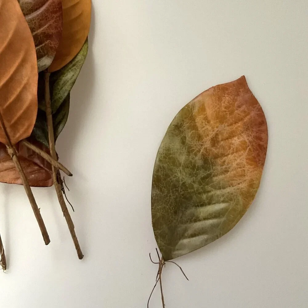 MAGNOLIA BIG LEAVES  DIY BUNDLE CRAFTS HOME DECOR 30 LEAVES 4 BRANCHES